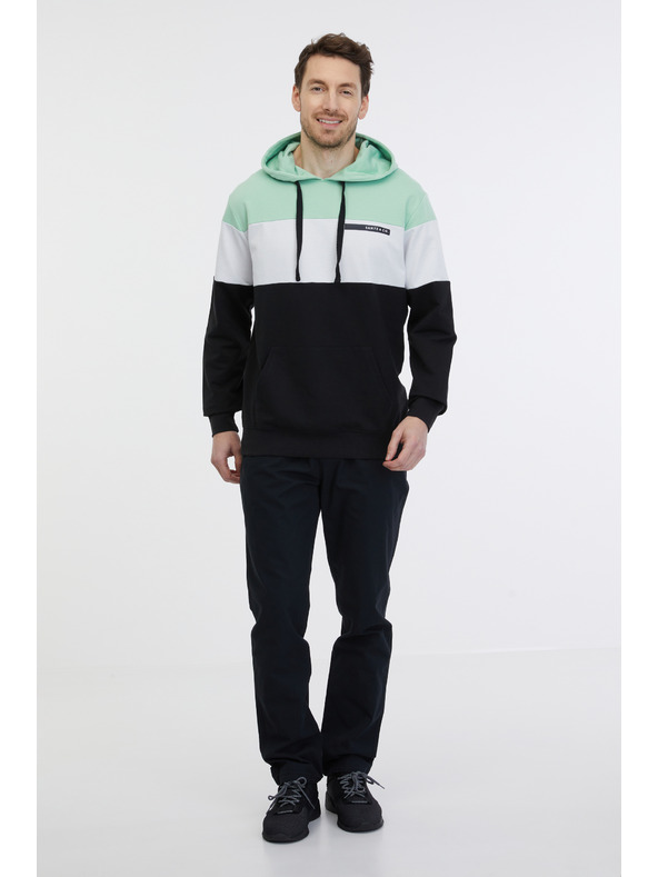 Sam 73 Zeleno-černá pánská mikina s kapucí SAM 73 Gerado