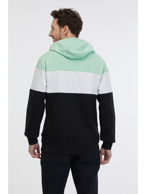 Sam 73 Zeleno-černá pánská mikina s kapucí SAM 73 Gerado