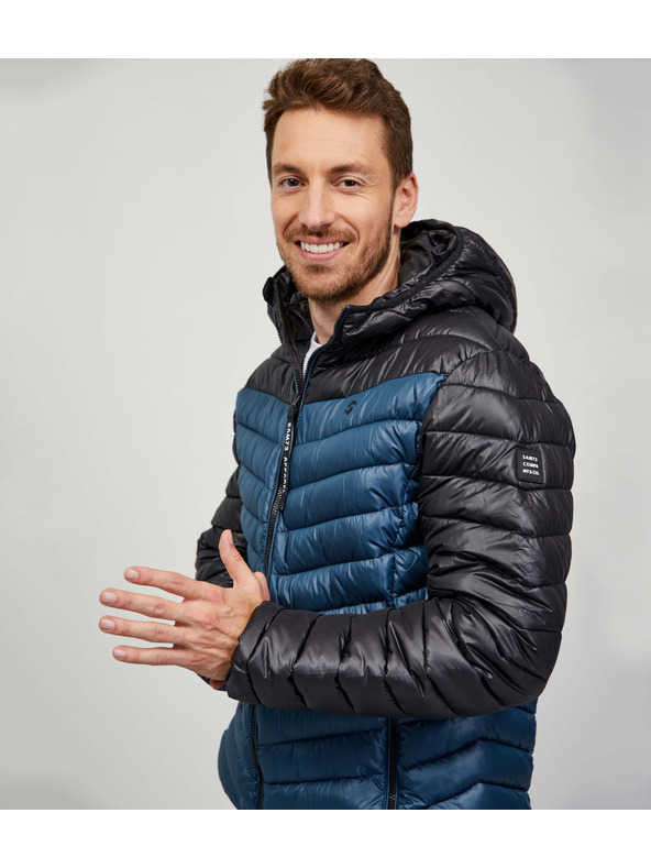 Sam 73 Černo-modrá pánská prošívaná bunda SAM 73 Ulrik