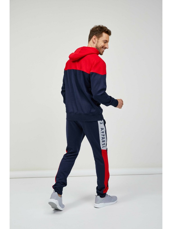 Sam 73 Červeno-modrá pánská mikina s kapucí SAM 73 Eldos