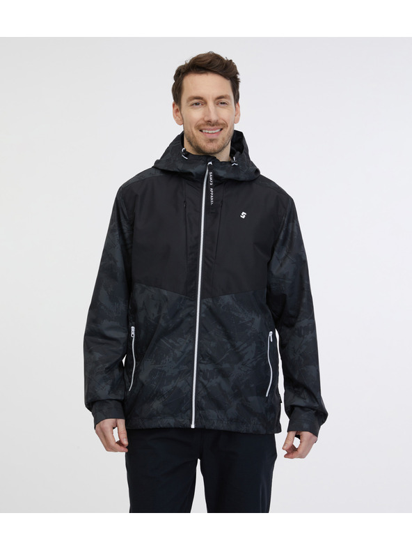 Sam 73 Černá pánská lehká vzorovaná bunda SAM 73 Antonio