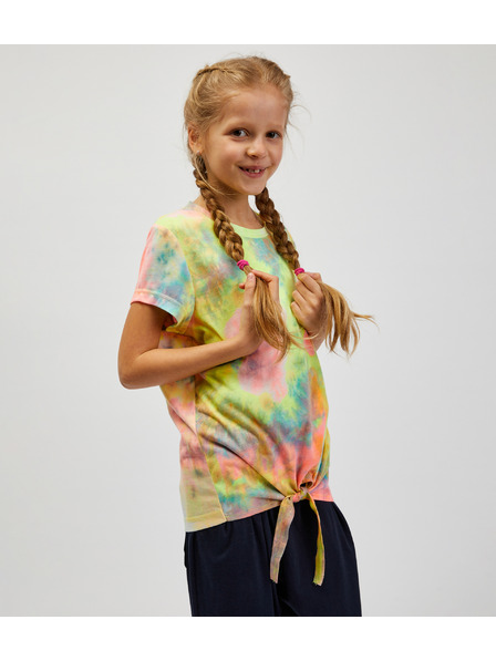Sam 73 Tyrkysovo-žluté holčičí vzorované tričko SAM73 Auriga