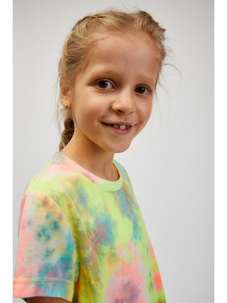 Sam 73 Tyrkysovo-žluté holčičí vzorované tričko SAM73 Auriga