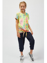 Sam 73 Tyrkysovo-žluté holčičí vzorované tričko SAM73 Auriga