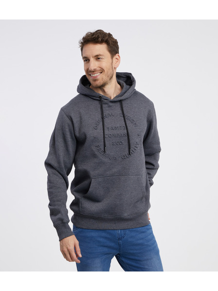 Sam 73 Šedá pánská žíhaná mikina s kapucí SAM 73 Albus
