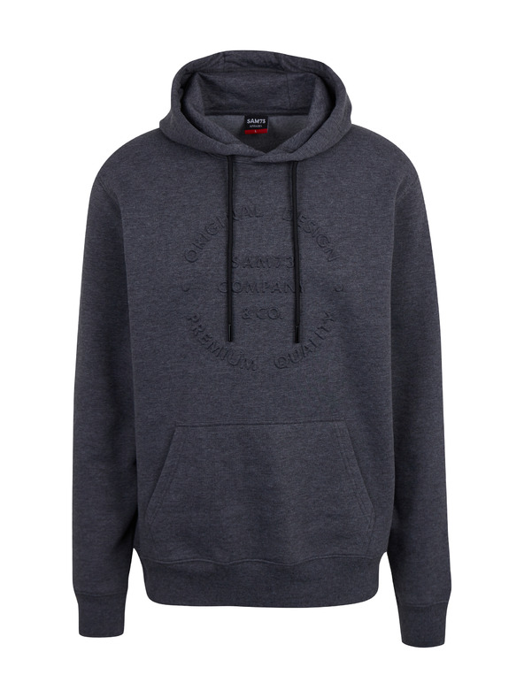 Sam 73 Šedá pánská žíhaná mikina s kapucí SAM 73 Albus
