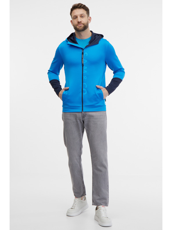 Sam 73 Modrá pánská mikina s kapucí na zip SAM 73 Emanuel