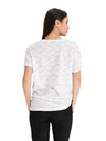 Sam 73 Bílé dámské vzorované volné tričko SAM 73