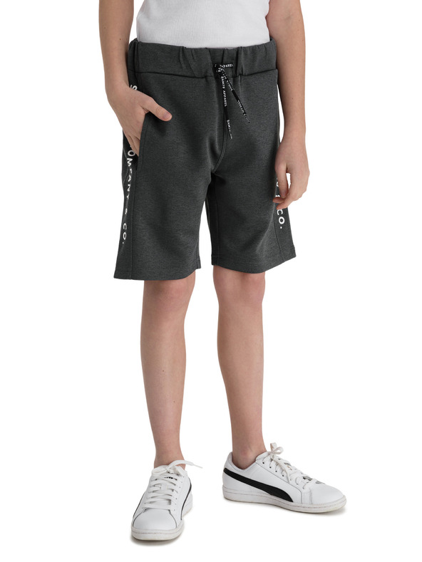 Sam 73 Tmavě šedé klučičí kraťasy s lampasem SAM 73