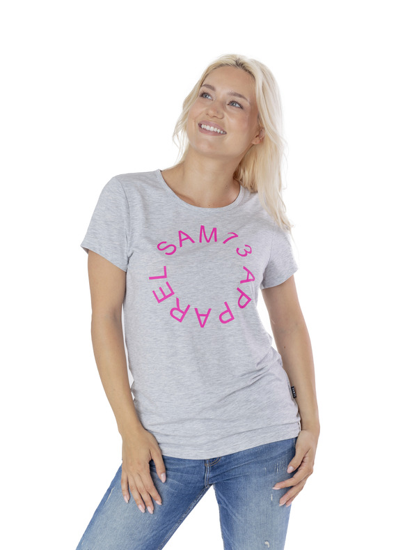 Sam 73 Světle šedé dámské tričko s potiskem SAM 73 Arias