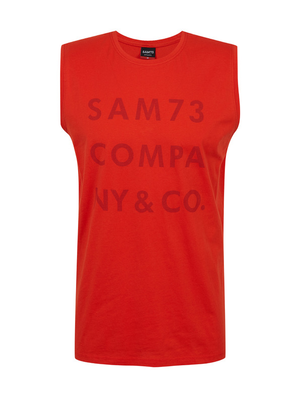 Sam 73 Červené pánské tílko s nápisem SAM 73 Edgar