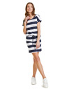 Sam 73 Bílo-modré dámské pruhované krátké šaty SAM 73 Matilda