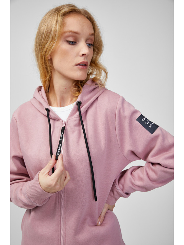 Sam 73 Starorůžová dámská mikina na zip s kapucí SAM 73 Drusilia