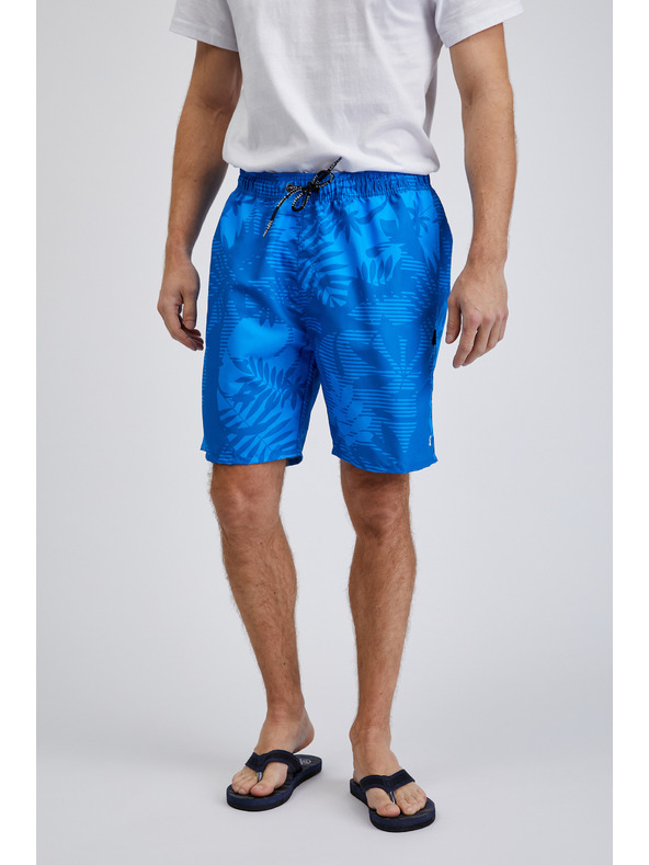 Sam 73 Modré pánské vzorované plavky SAM73 Leo