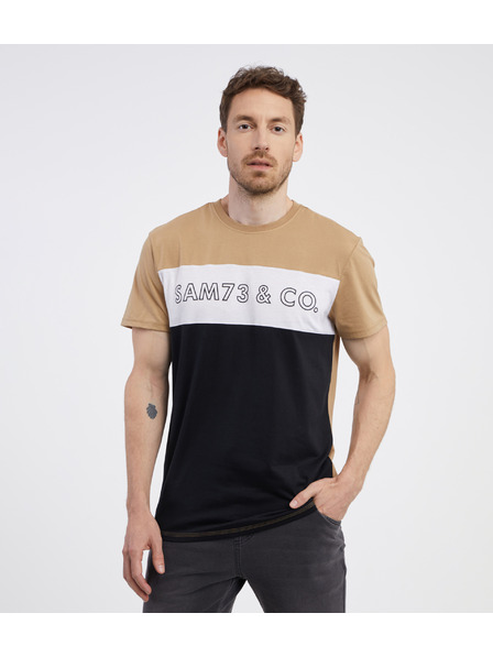 Sam 73 Černo-hnědé pánské tričko SAM 73 Seamus