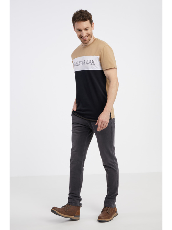 Sam 73 Černo-hnědé pánské tričko SAM 73 Seamus