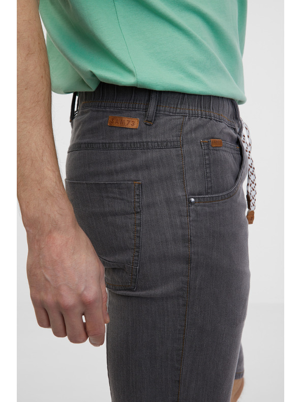 Sam 73 Šedé pánské džínové kraťasy SAM 73 Claudio