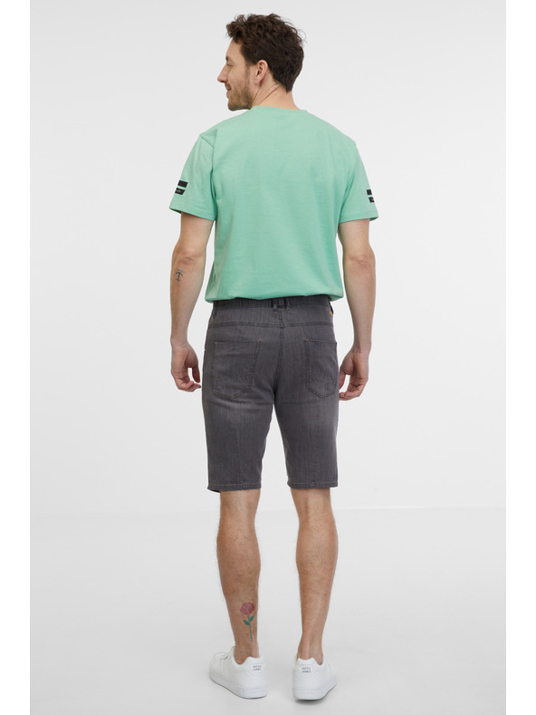 Sam 73 Šedé pánské džínové kraťasy SAM 73 Claudio