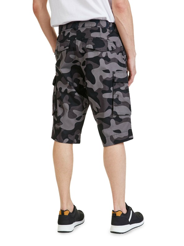 Sam 73 Tmavě šedé pánské vzorované kraťasy SAM 73 John