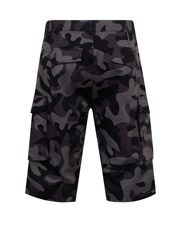 Sam 73 Tmavě šedé pánské vzorované kraťasy SAM 73 John