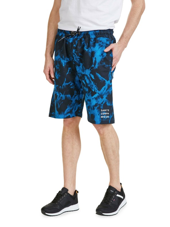 Sam 73 Modré pánské vzorované kraťasy SAM 73 Benedict