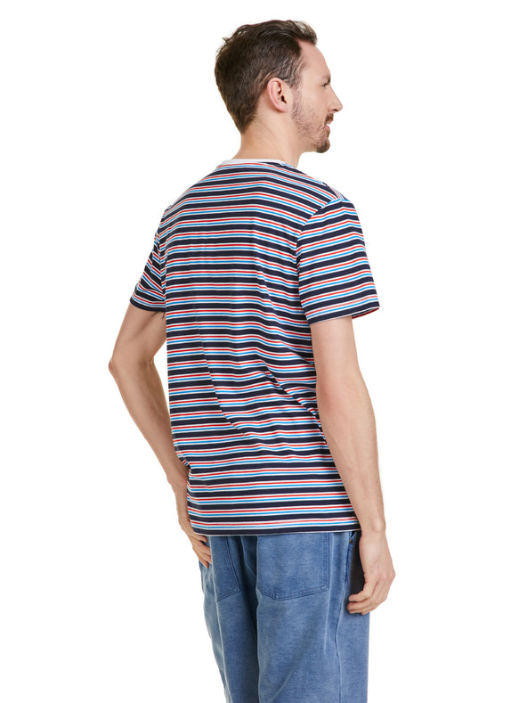 Sam 73 Tmavě modré pánské pruhované tričko SAM 73 Martin