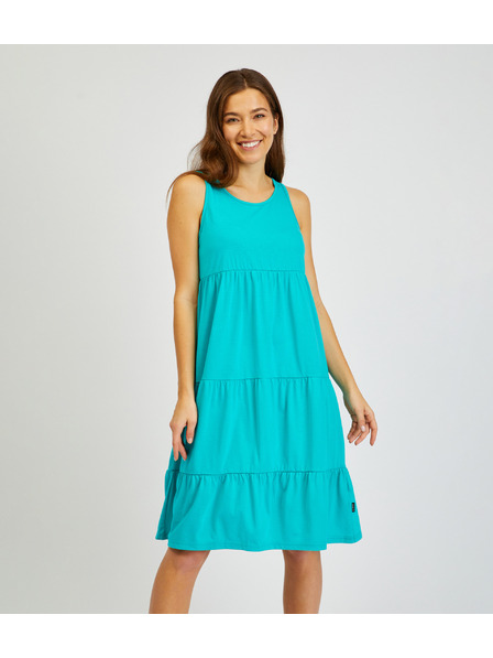 Sam 73 Tyrkysové dámské letní šaty s volánem SAM 73 Chantal