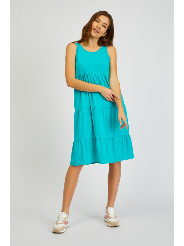 Sam 73 Tyrkysové dámské letní šaty s volánem SAM 73 Chantal