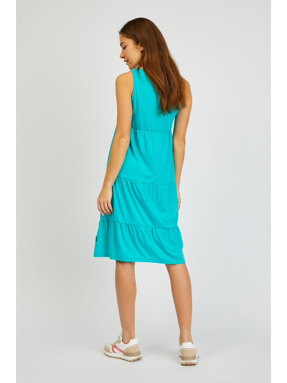 Sam 73 Tyrkysové dámské letní šaty s volánem SAM 73 Chantal