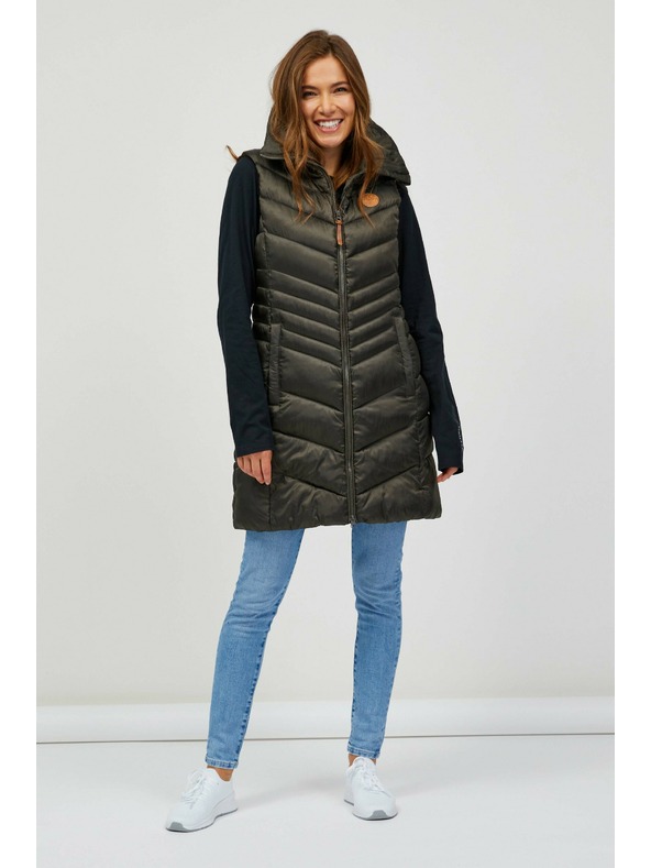 Sam 73 Khaki dámská prošívaná dlouhá vesta SAM 73 Dumela