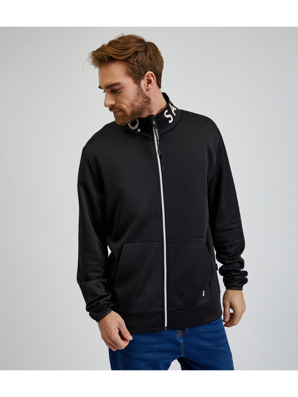 Sam 73 Černá pánská mikina na zip SAM73 Stephen