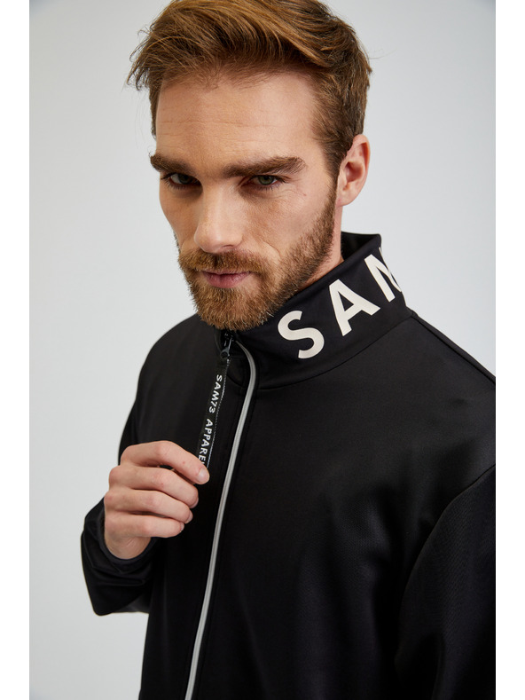 Sam 73 Černá pánská mikina na zip SAM73 Stephen