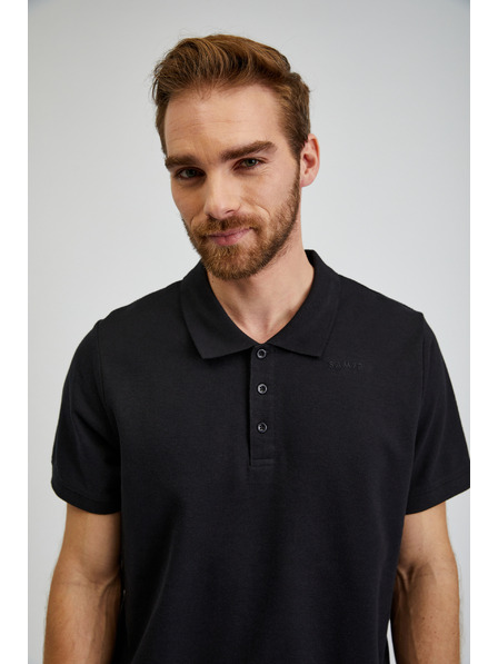 Sam 73 Černé pánské bavlněné polo triko SAM73 Chryz