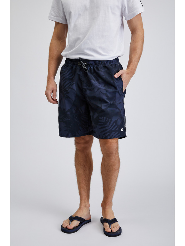 Sam 73 Tmavě modré pánské vzorované plavky SAM73 Leo