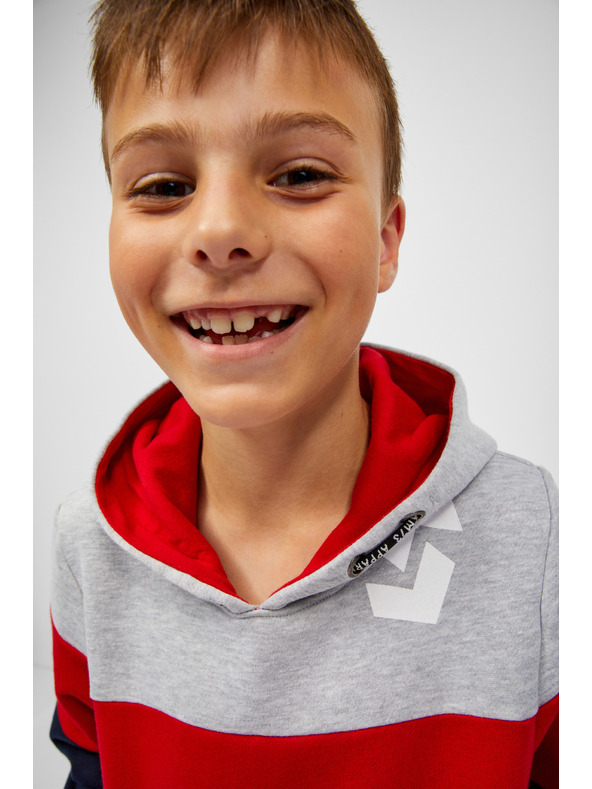 Sam 73 Modro-červená klučičí mikina s kapucí SAM 73 Leael