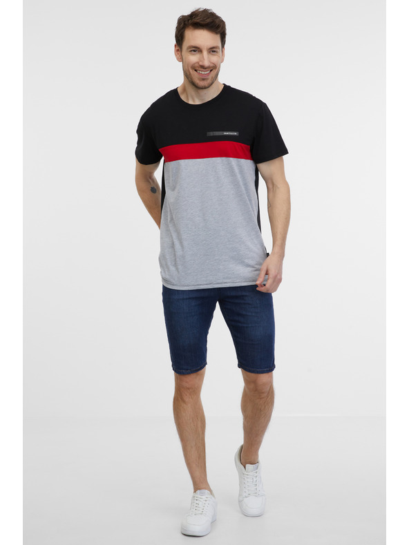 Sam 73 Šedo-černé pánské tričko SAM 73 Ernesto