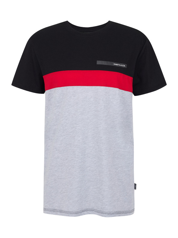 Sam 73 Šedo-černé pánské tričko SAM 73 Ernesto