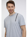 Sam 73 Světle šedé pánské žíhané tričko SAM 73 Fabio