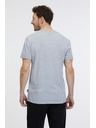 Sam 73 Světle šedé pánské žíhané tričko SAM 73 Fabio
