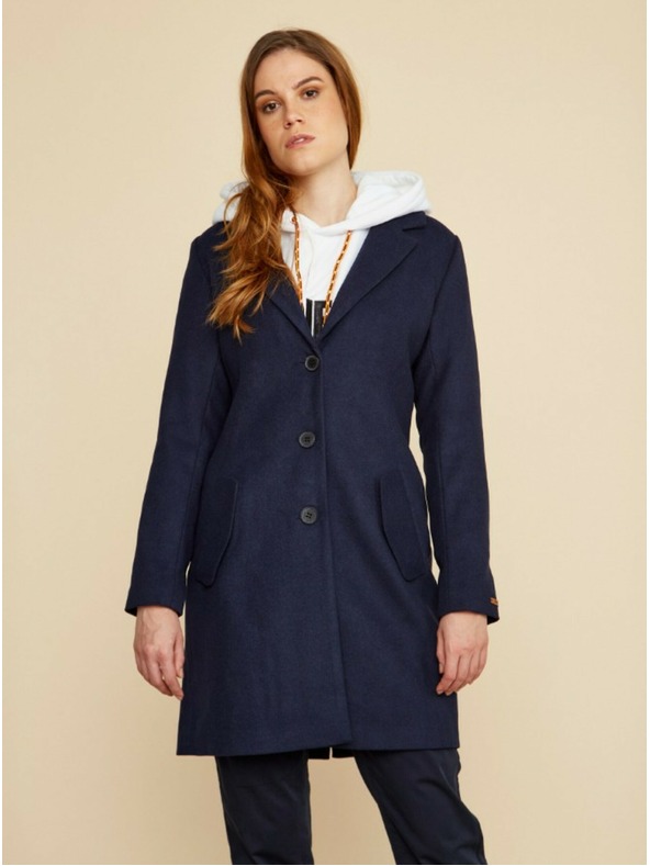 ZOOT.lab Tmavě modrý dámský kabát s příměsí vlny ZOOT.lab Klara