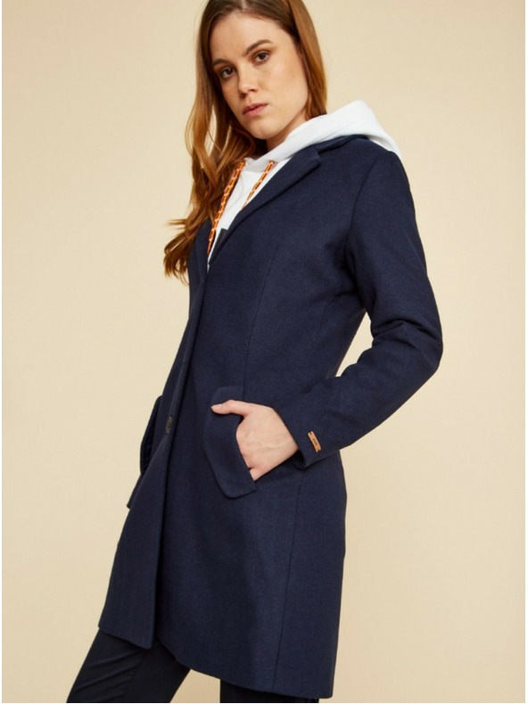 ZOOT.lab Tmavě modrý dámský kabát s příměsí vlny ZOOT.lab Klara