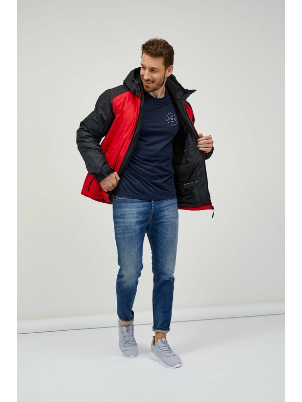 Sam 73 Černo-červená pánská zimní bunda Sam 73