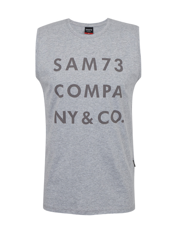 Sam 73 Světle šedé pánské tílko s nápisem SAM 73 Edgar