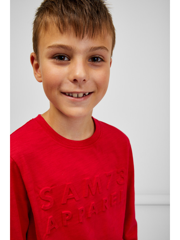 Sam 73 Červené klučičí tričko s dlouhým rukávem SAM 73 Celdor