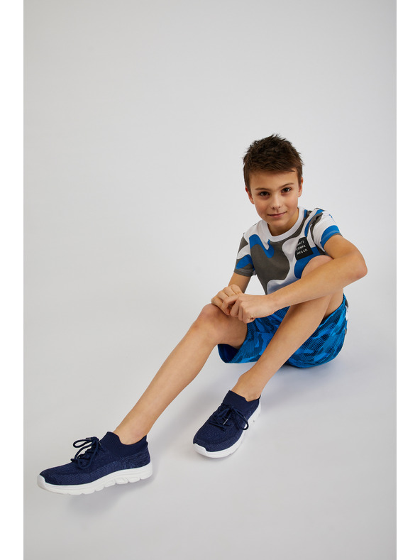 Sam 73 Šedo-modré klučičí vzorované tričko SAM 73 Oscar