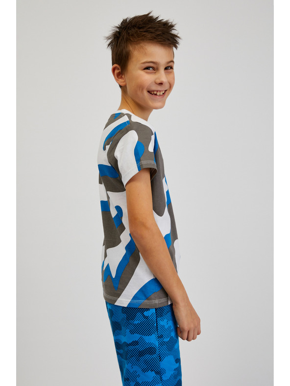 Sam 73 Šedo-modré klučičí vzorované tričko SAM 73 Oscar