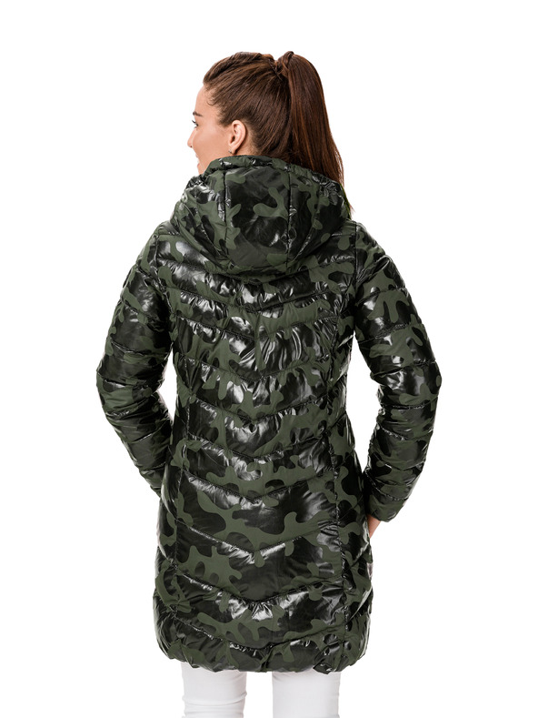 Sam 73 Khaki dámský prošívaný vzorovaný kabát SAM 73 Alisha