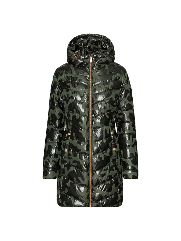 Sam 73 Khaki dámský prošívaný vzorovaný kabát SAM 73 Alisha