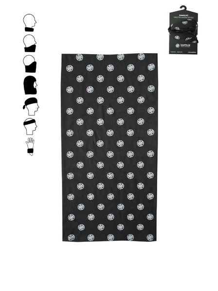 Sam 73 Černý vzorovaný multifunkční šátek SAM 73