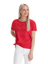 Sam 73 Červené dámské volné tričko s potiskem SAM 73